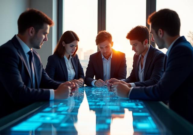 Professionelles Team bespricht präzise Geschäftsstrategien
